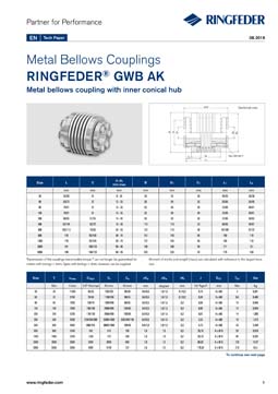 Tech Paper Metal Bellows Couplings RINGFEDER® GWB AK