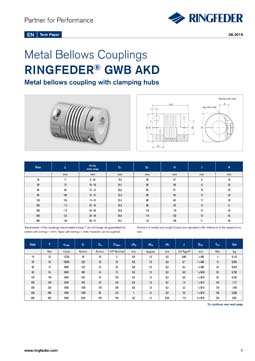 Tech Paper Metal Bellows Couplings RINGFEDER® GWB AKD